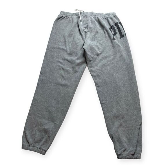 PINK VICTORIA’S SECRET Women’s Gray Black White Lace Up Front Sweatpants Size Me - Picture 2 of 4